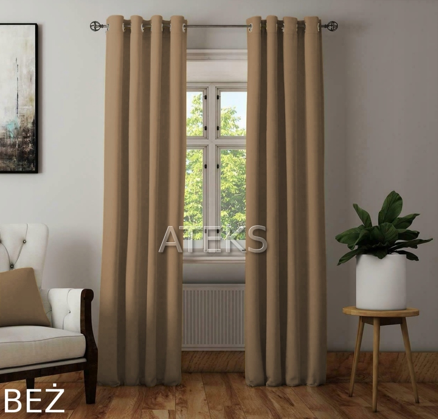ZASŁONY MATOWE ZASŁONA PRZELOTKI 145x250 beżowy Marka Ateks