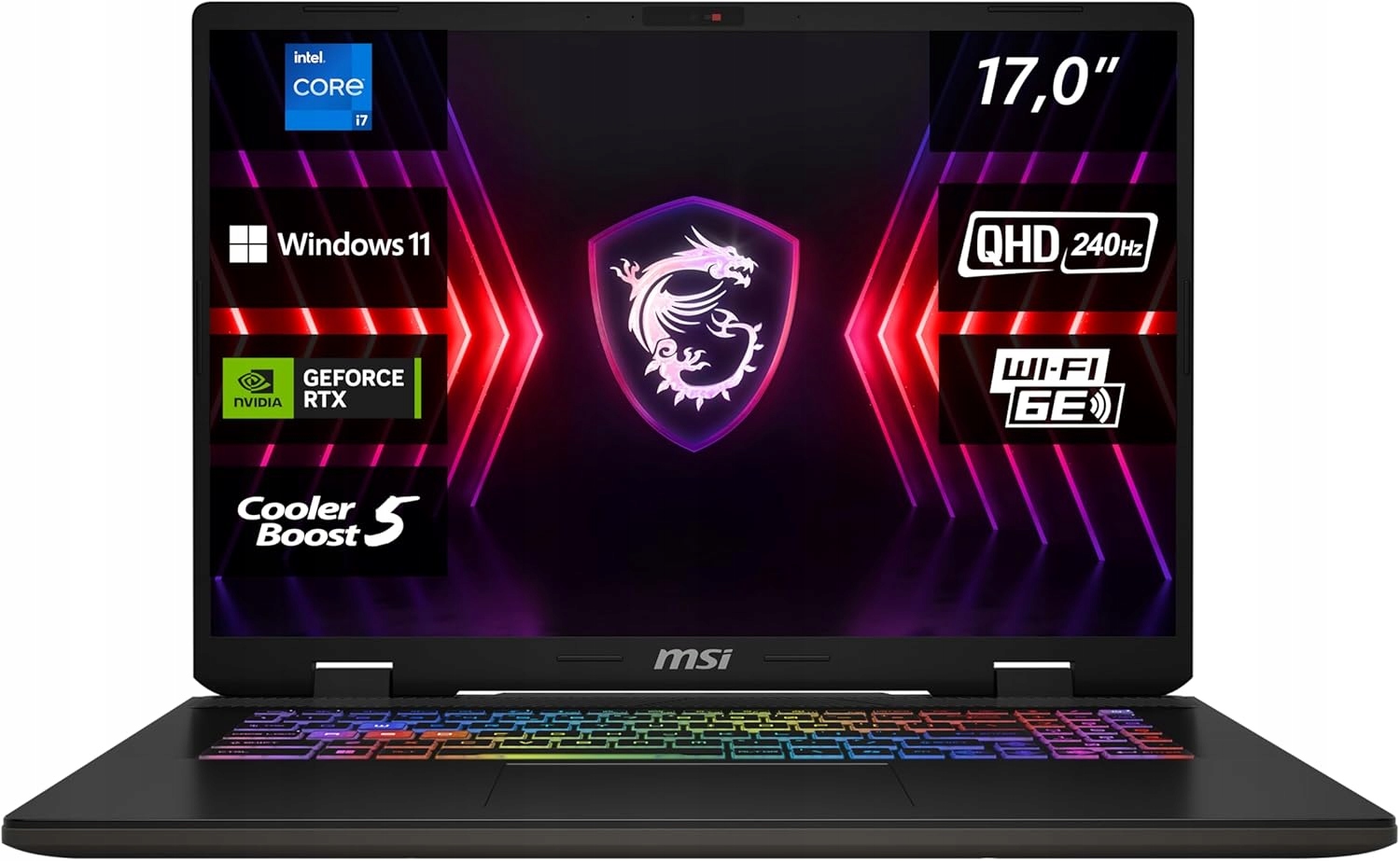 Herný notebook Msi Sword 17 Hx Qhd+ 240 Hz i7-14700HX Rtx 4070 16 Gb DDR5
