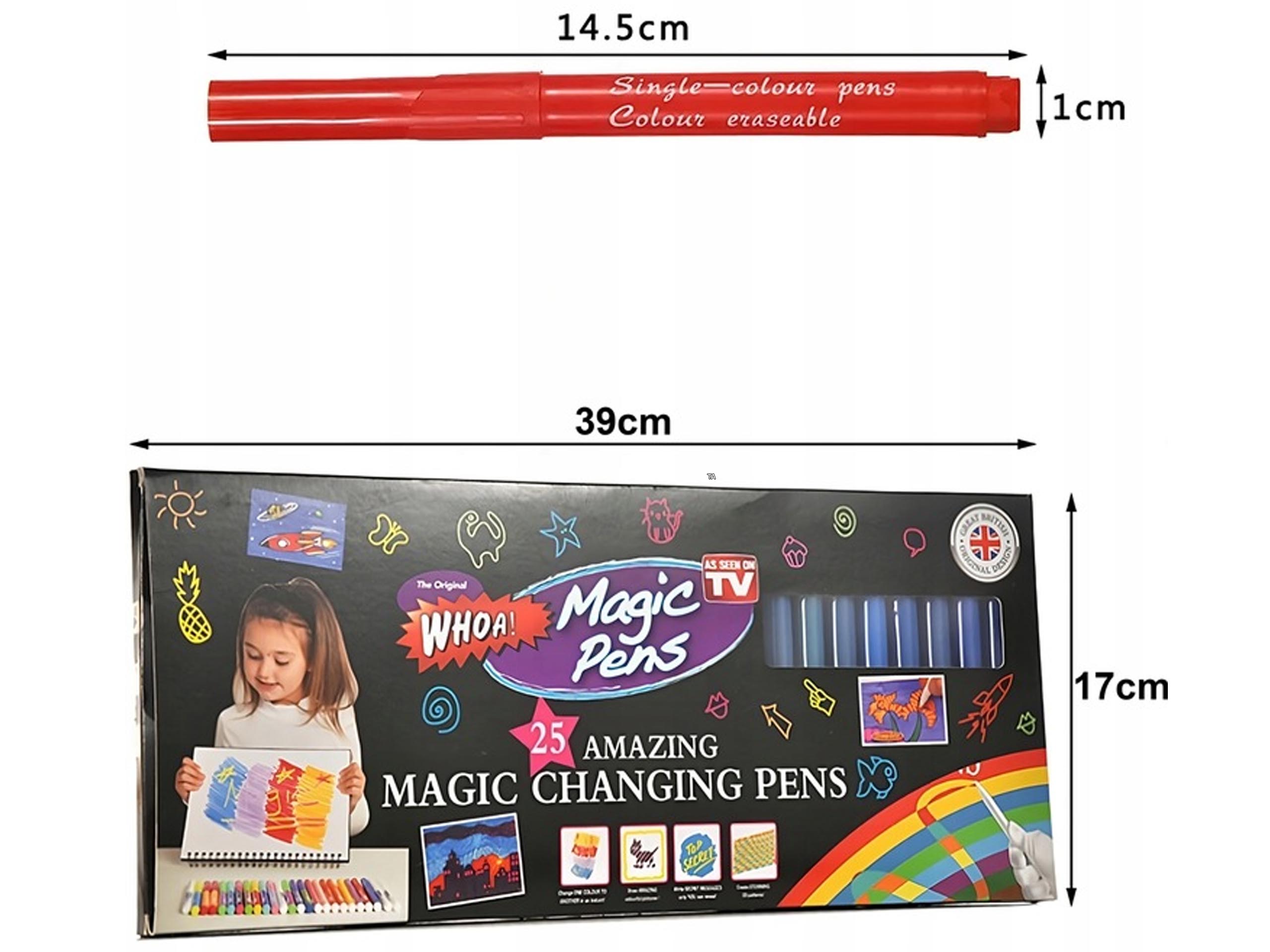 MAGICZNE PISAKI FLAMASTRY ZMIENIAJĄCE KOLOR MARKERY DO RYSOWANIA MAZAKI X25 Płeć chłopcy dziewczynki