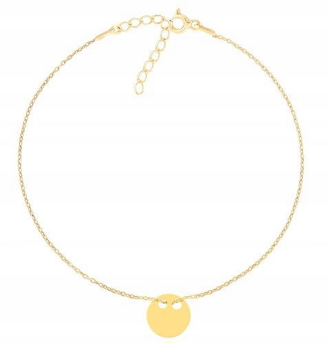 

Złota bransoletka na nogę Celebrytka Kółko 23 cm