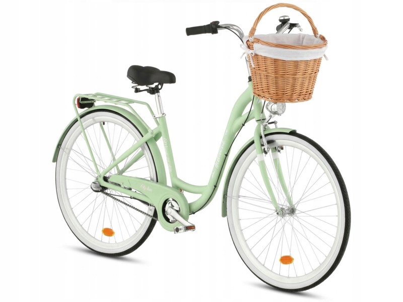 Rower miejski Indiana Moena A3B 28 cali damski Miętowy Koszyk Wkład