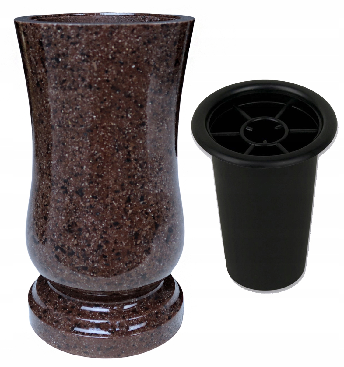Wazon nagrobny BRĄZOWY - 28 cm