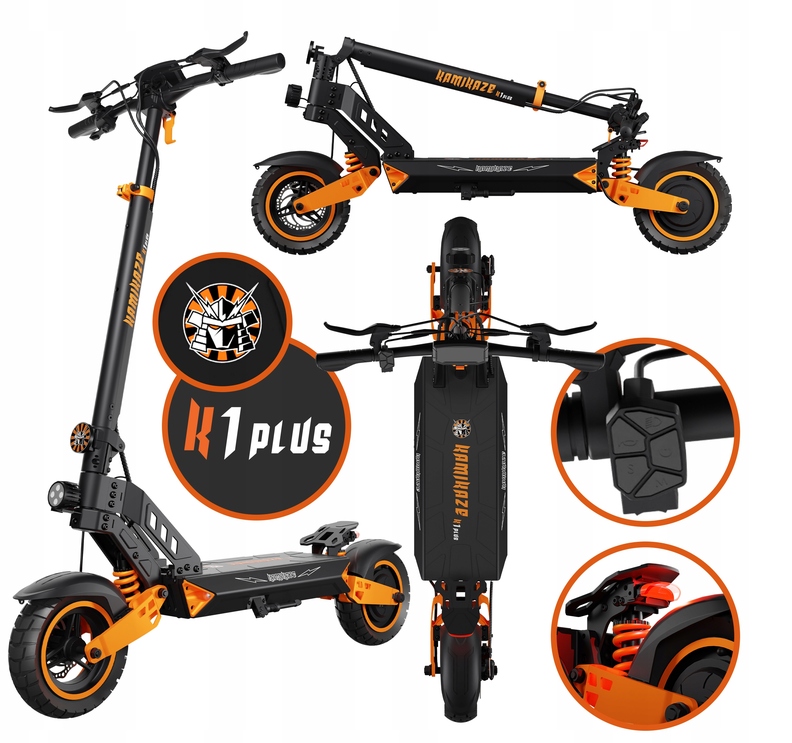Kamikaze K1 Plus elektryczna 1000W, pojemna bateria 20Ah, 20 km/h