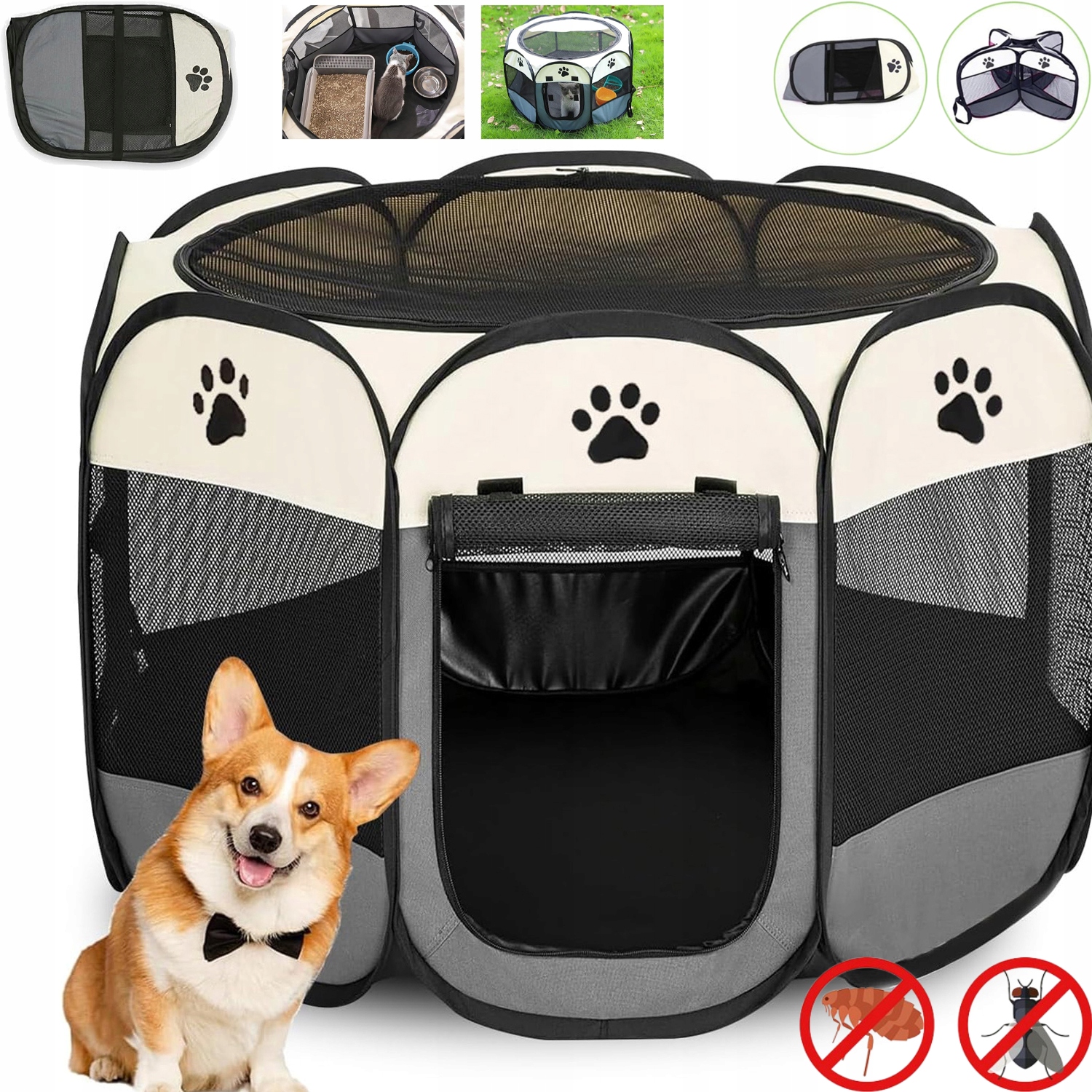 Levně Přepravka Pro Zvířata Psa Kočku Králíka Klec Kotec Box 74X43 CM Skládací