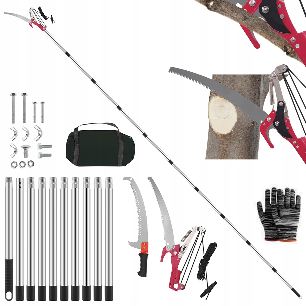 Sekator Ogrodowy Na Wysięgniku Teleskopowy Piła 2w1 Do Gałęzi Drzew 420CM