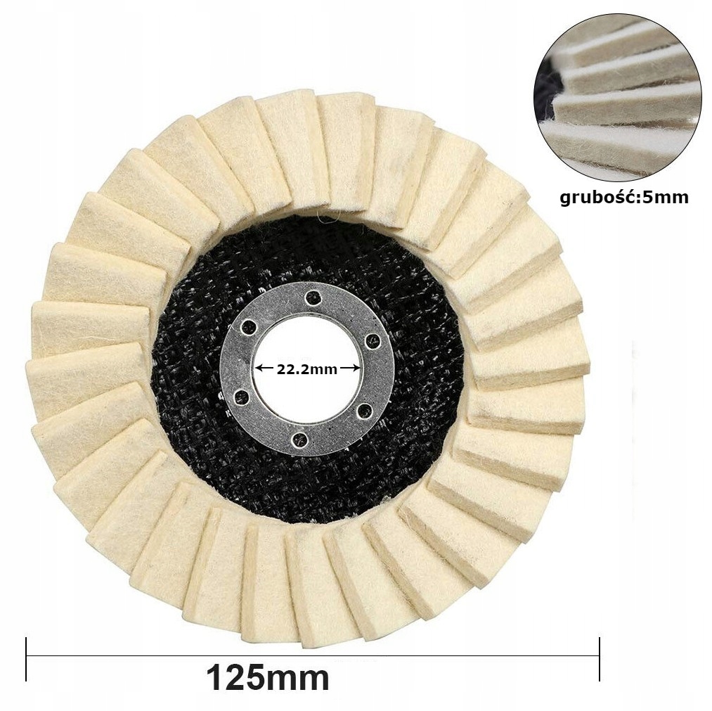 TARCZA POLERSKA FILCOWA FILC LAMELKA 125mm Kod producenta 637531