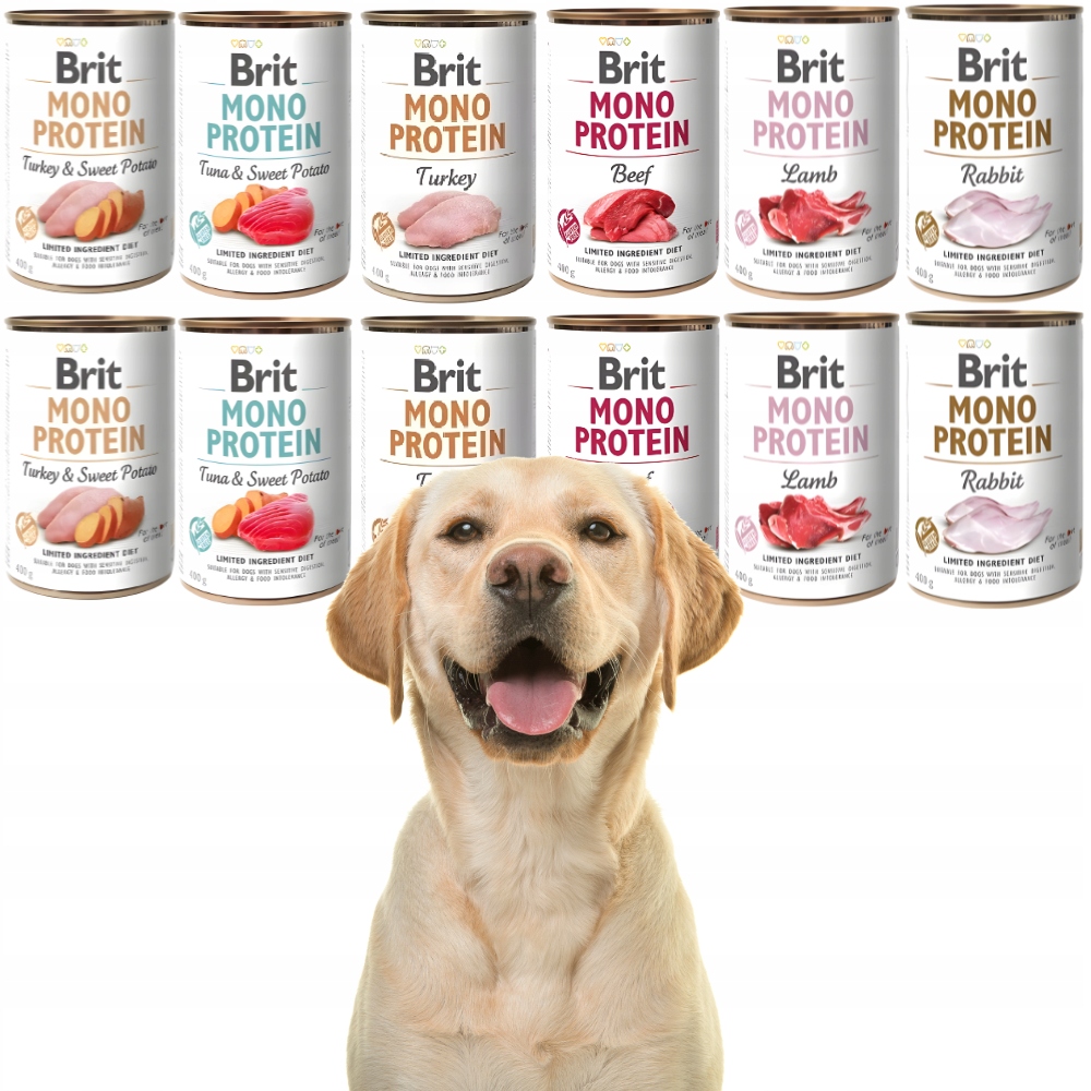 Brit Mono Protein 12x400 g mix smaków mokra karma dla psa