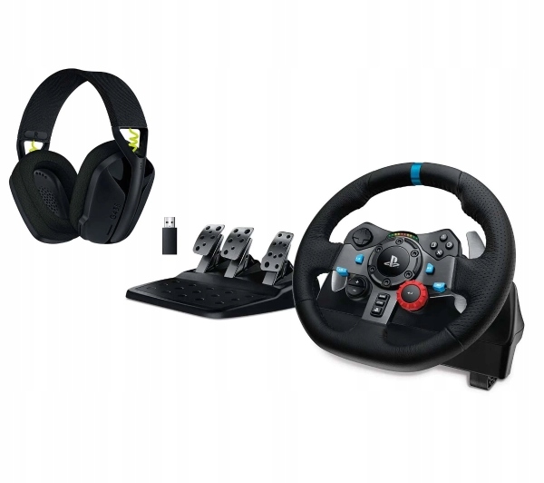 2× Kierownica z pedałami Logitech G29 + słuchawki G435 Black