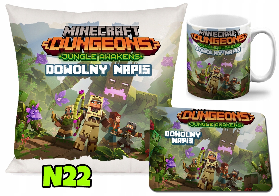 ZESTAW KUBEK PODUSZKA MINECRAFT podkładka PREZENT Tematyka, motyw MINECRAFT