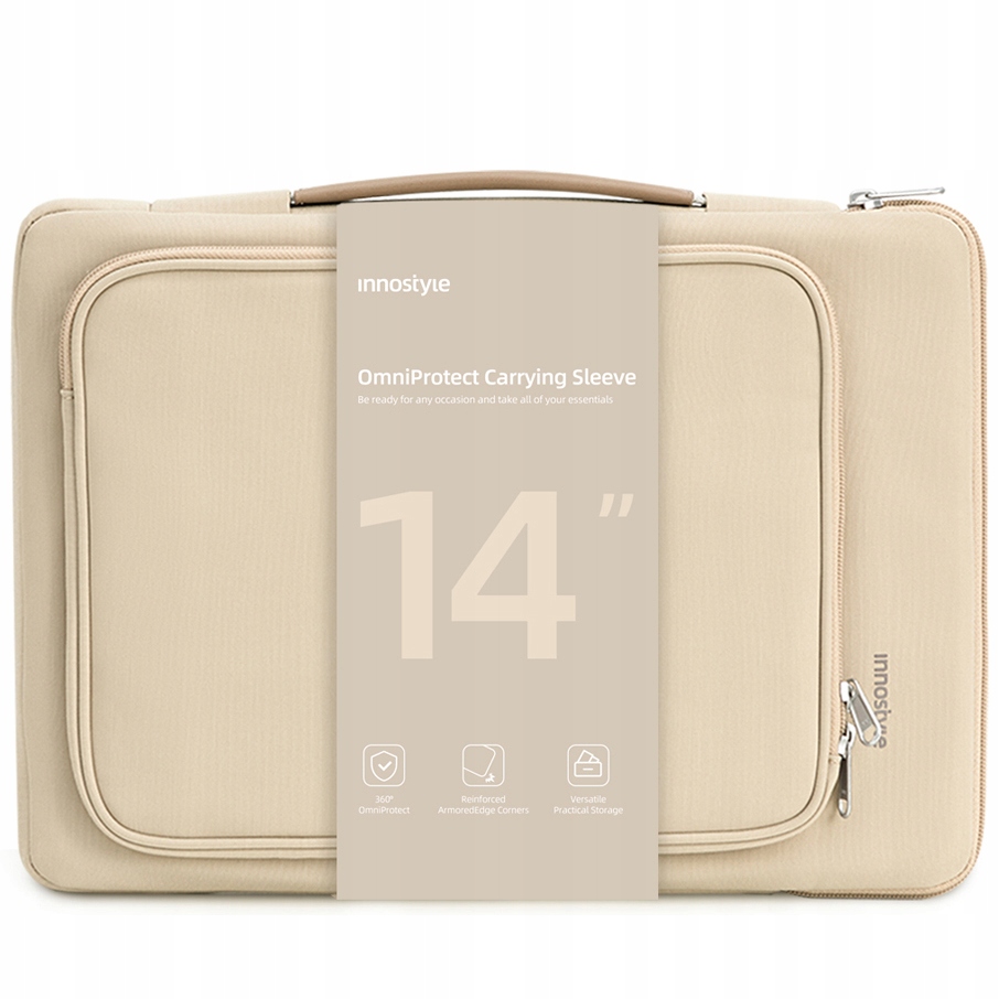 Innostyle Taška Na Notebook 13 14 Voděodolná Pouzdro Case Omniprotect Béžová