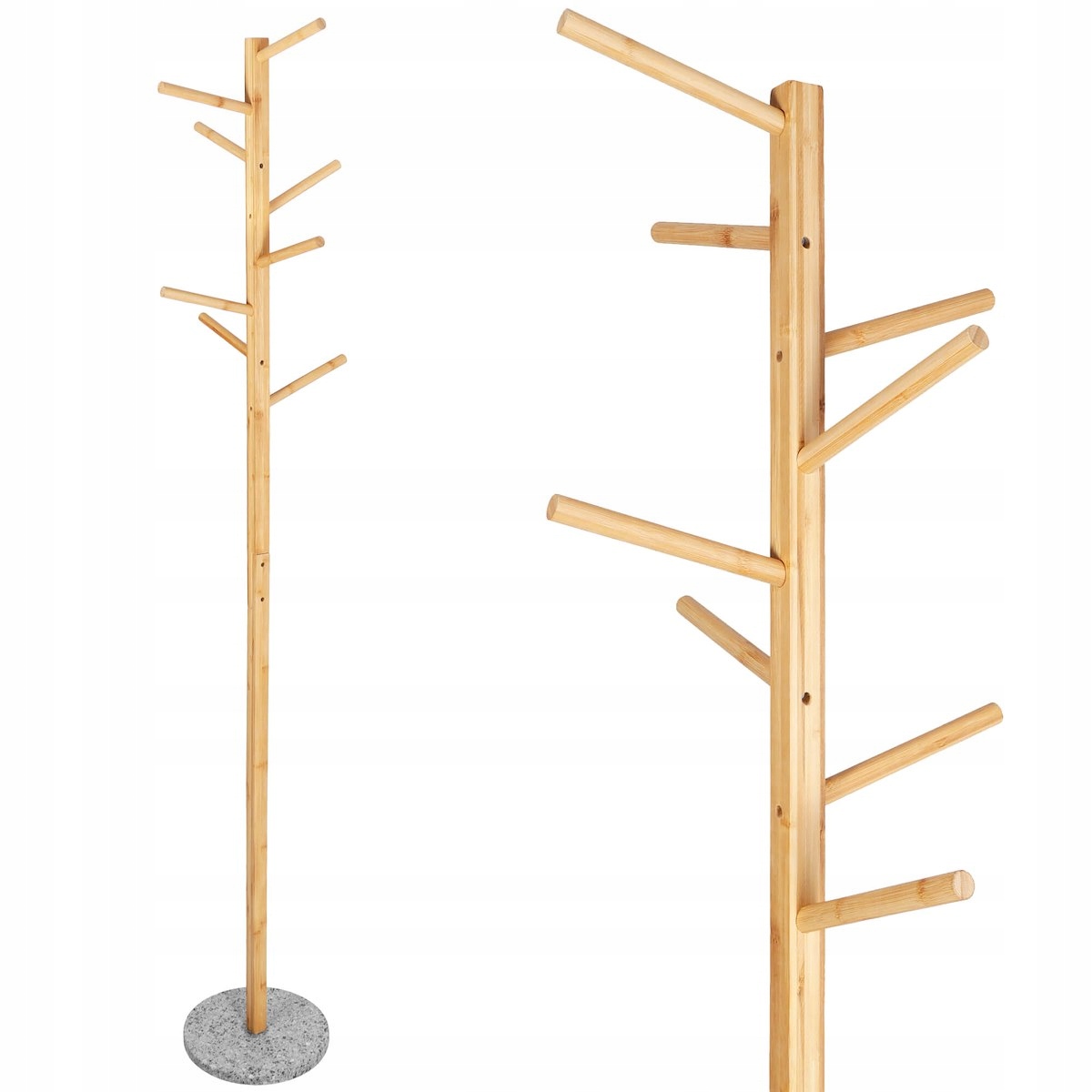 WYSOKI WIESZAK NA UBRANIA DREWNIANY WOLNOSTOJĄCY PODŁOGOWY STOJAK 182 cm Marka Springos
