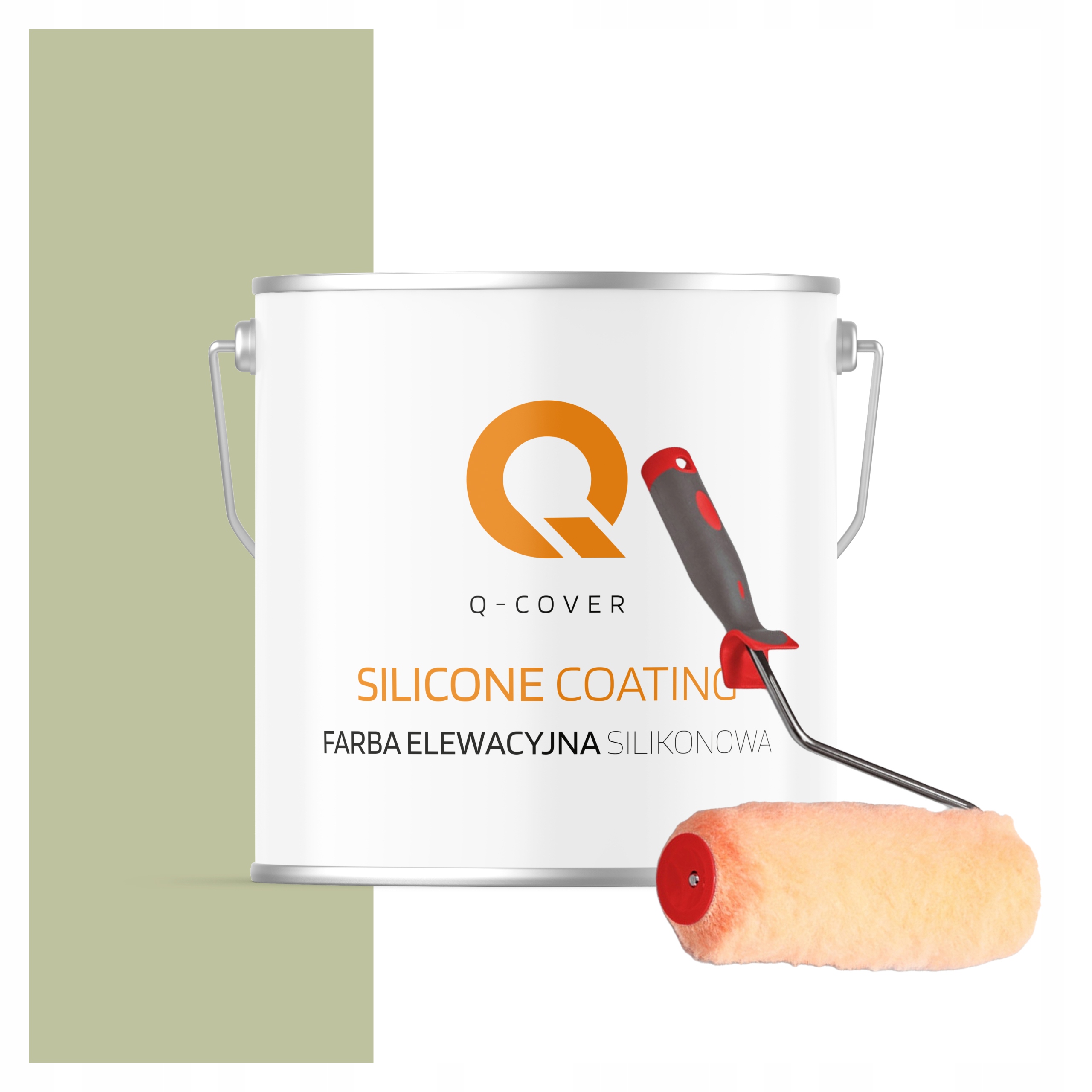 Vonkajšia silikónová fasádna farba na omietku 5L zelená svetlá valček