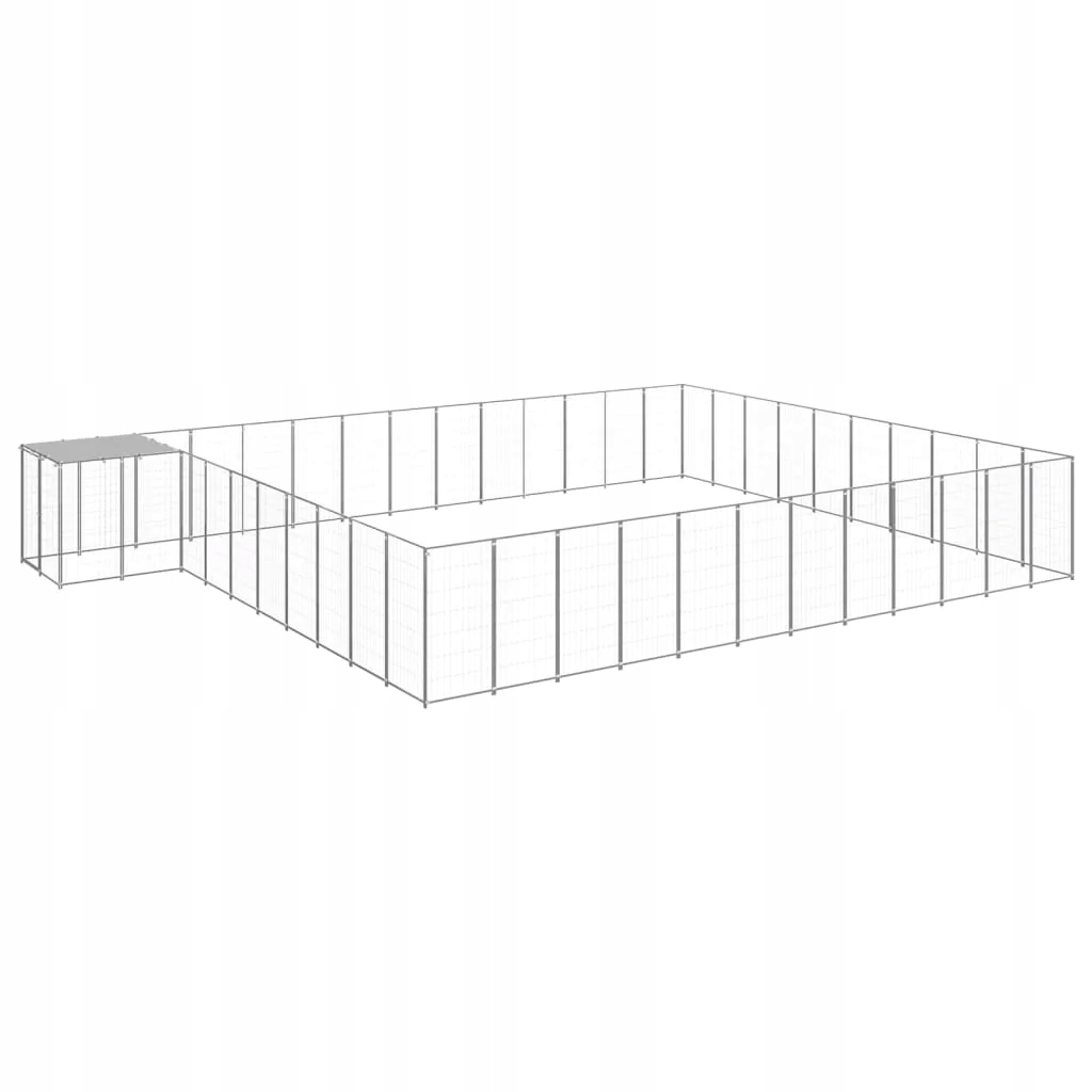 Levně Fionshop 262848377 Psí kotec stříbrný 37,51 m² ocel