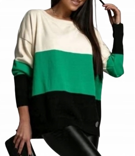 

Cocomore Sweter Bluza Biały Zielony Czarny