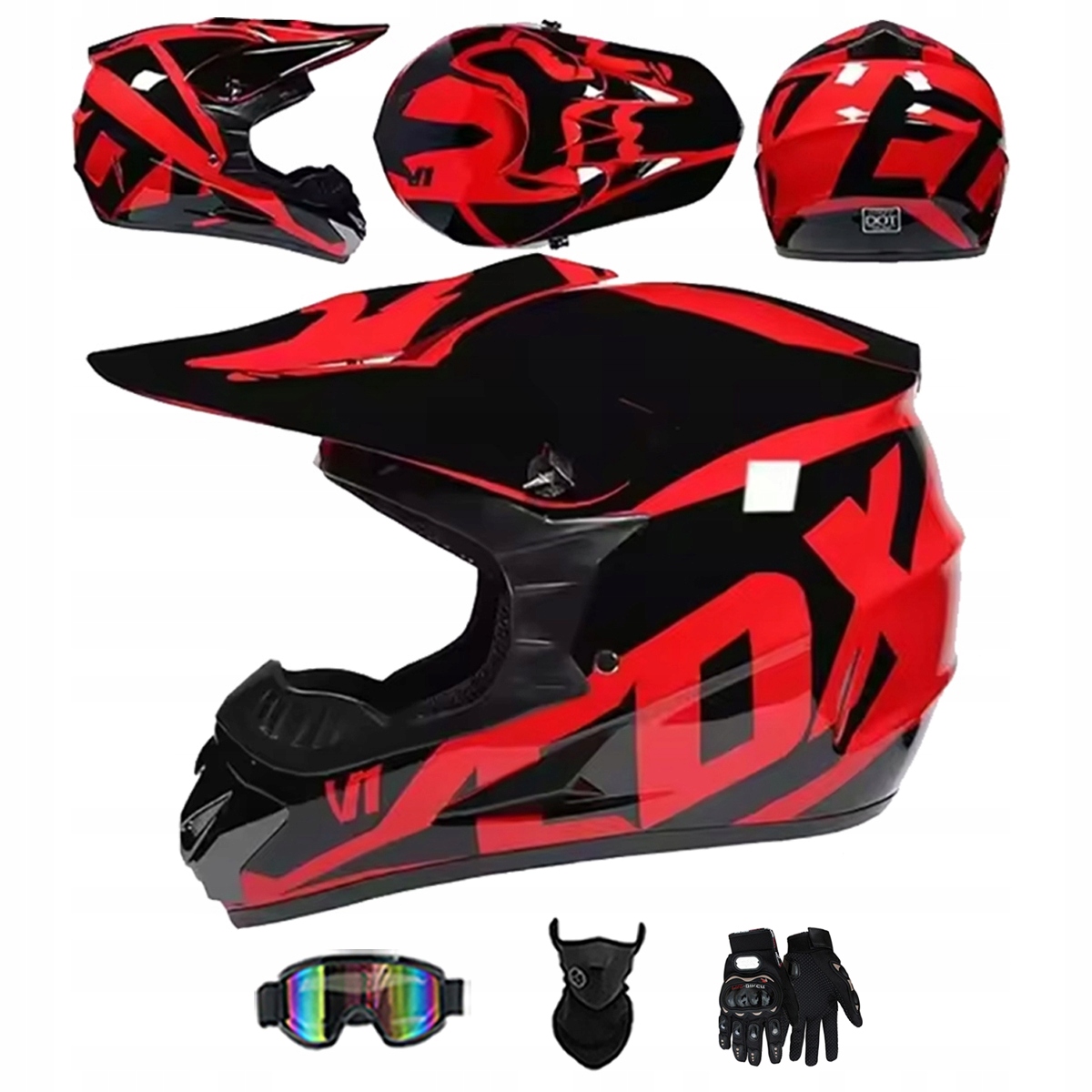 Motocyklová Přilba Lehká Enduro Quada Brýle Rukavice Maska XL