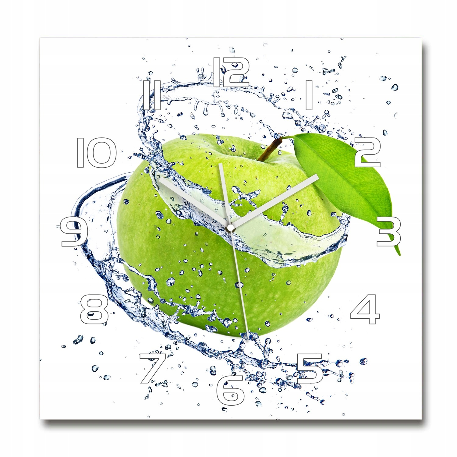 

Zegar ścienny ze szkła, duży Zielone jabłko 60x60