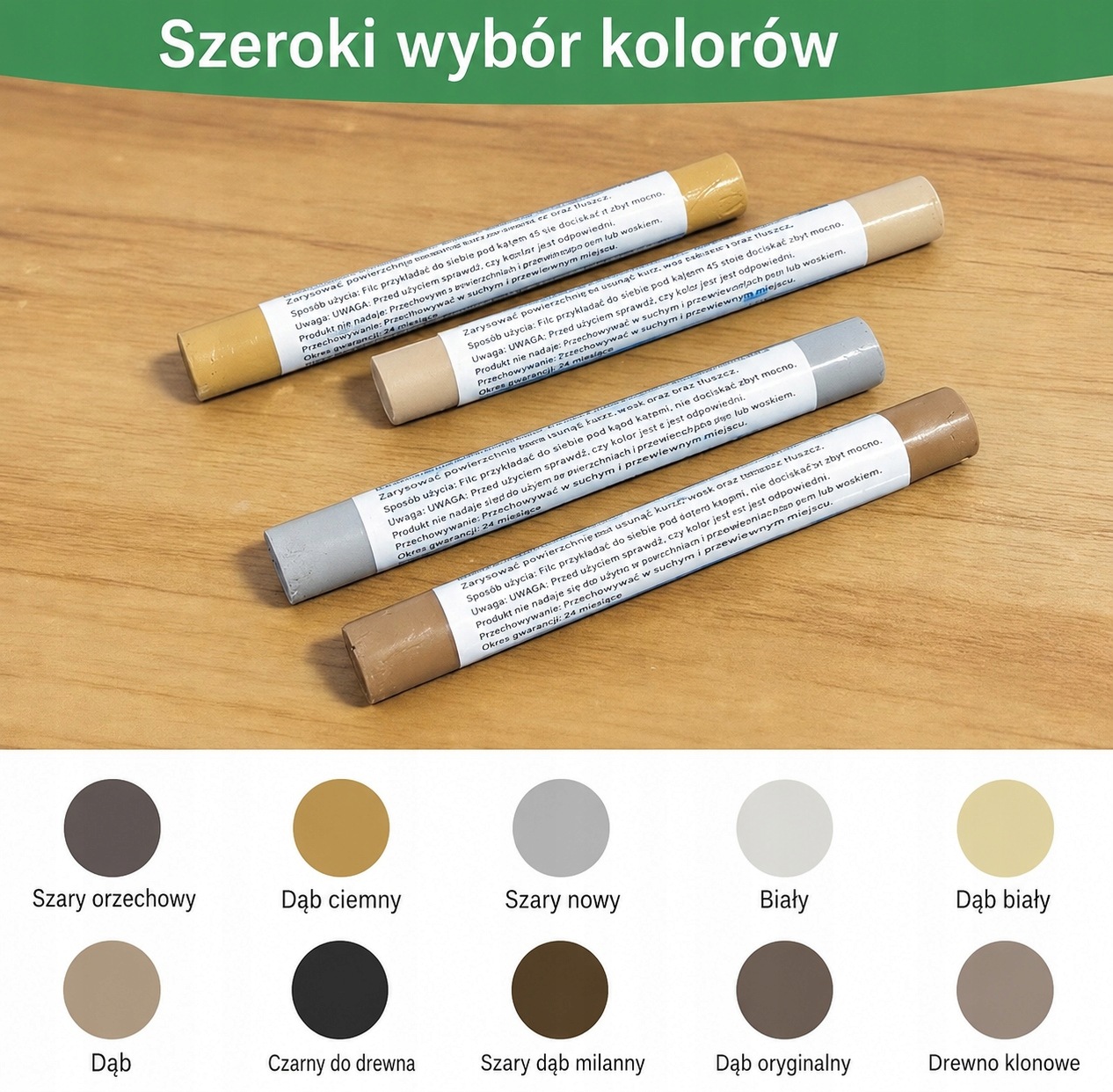 Baldų ir grindų vaško remonto komplektas su juosta, 10 spalvų – produkto nuotrauka 5