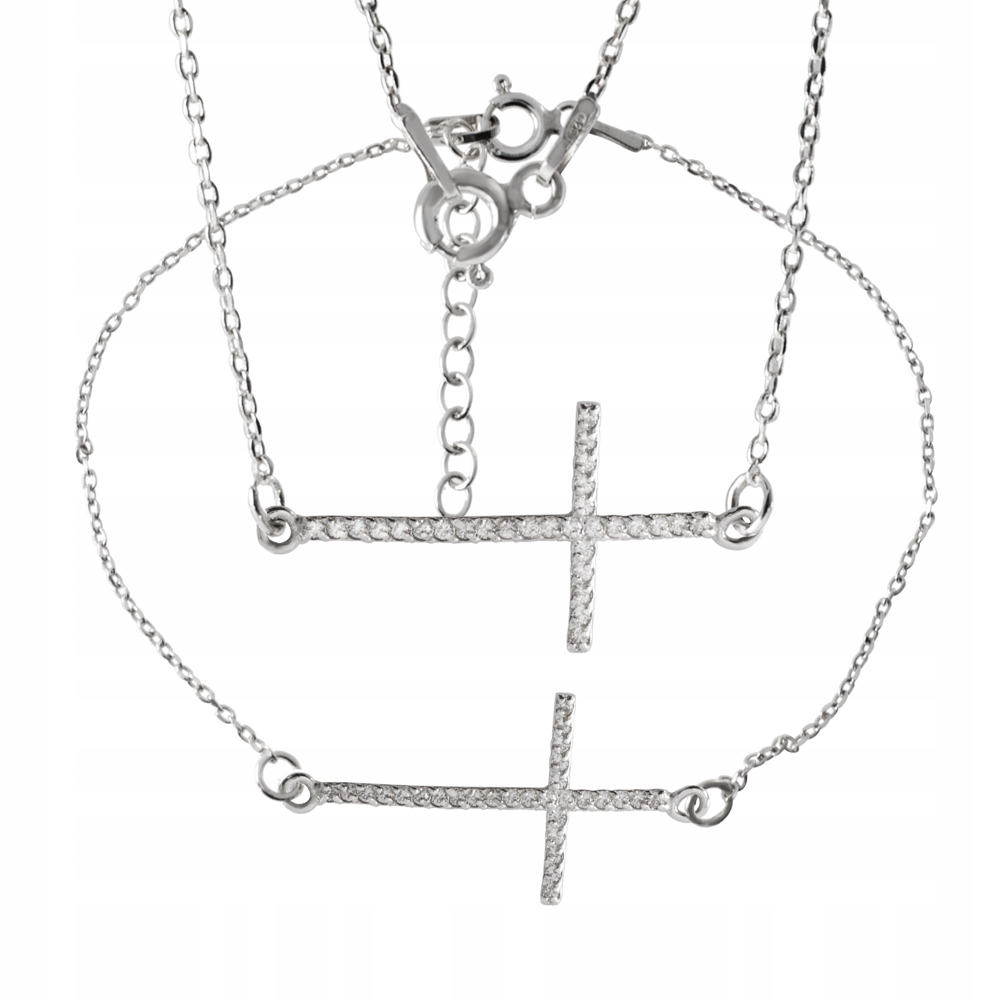 Stříbrný Komplet Celebritní Křížky Se Zirkony 925