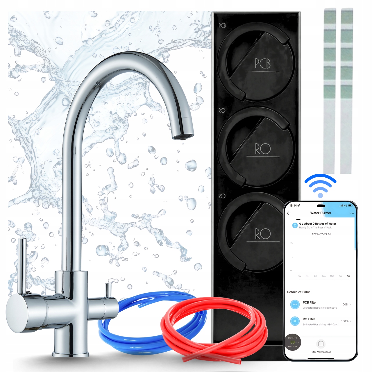 Domáci Filter Vody Midea 8000GPD Smart Reverzná Osmóza A Trojcestná Batéria