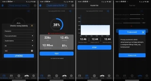 TESTER DO AKUMULATORÓW 6V 12V Bluetooth 5.0 Polski Waga produktu z opakowaniem jednostkowym 0.12 kg