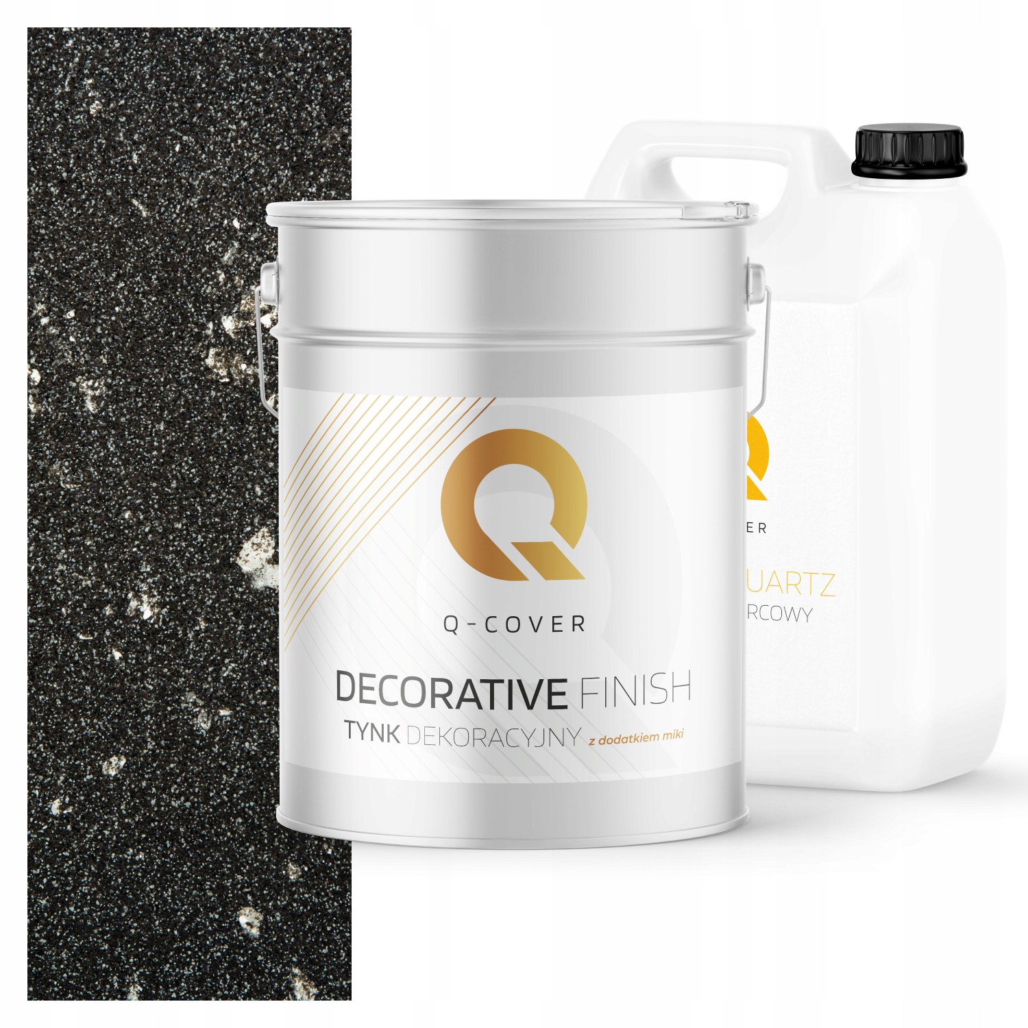 Dekorativní Omítka Sada Na 3,5 m2 Tmavě Šedá Se Stříbrnou Mikou Půda D921