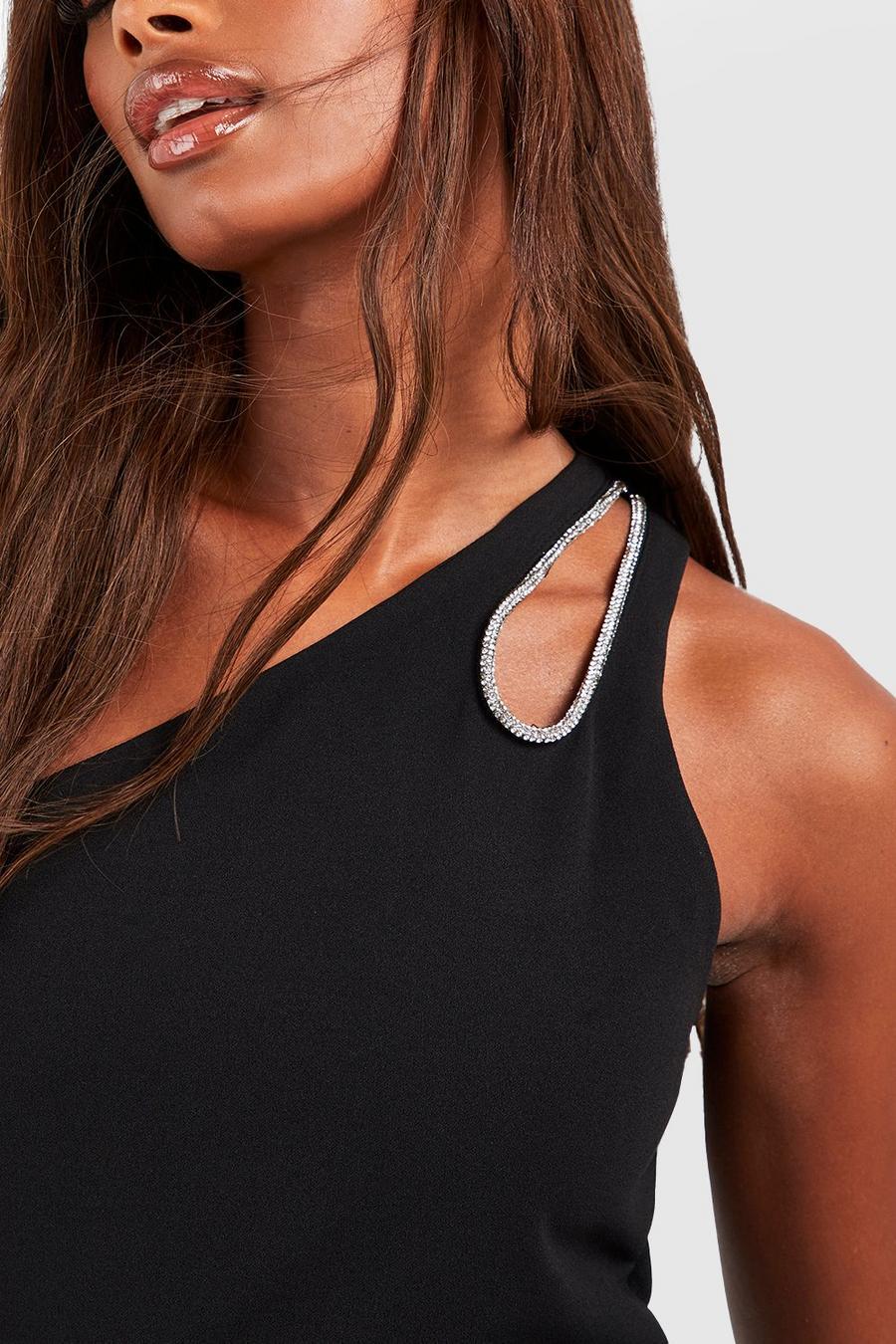 Boohoo rvs BODY zdobienie asymetryczne czarne XXL