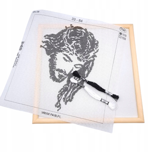 Kanva set Rámeček+Mulina+Jehla křížková výšivka 30x30cm