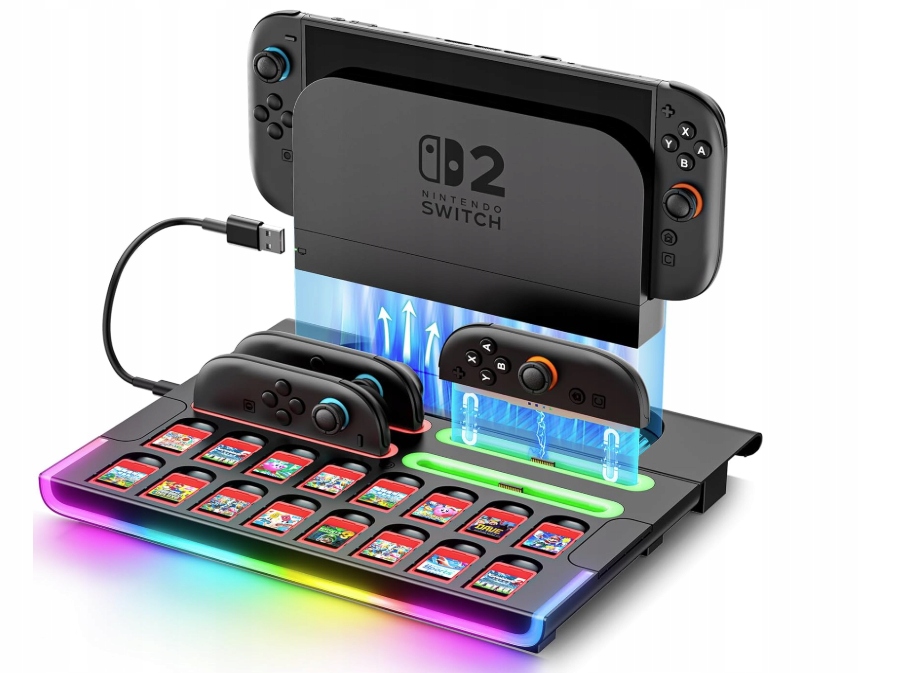 Stacja ładująca kontrolera Switch 2 Magnetic z 9 trybami RGB