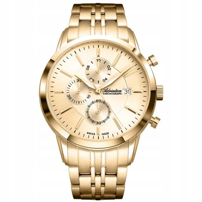 Pánské Hodinky Adriatica A8306.1111CH zlatý náramek