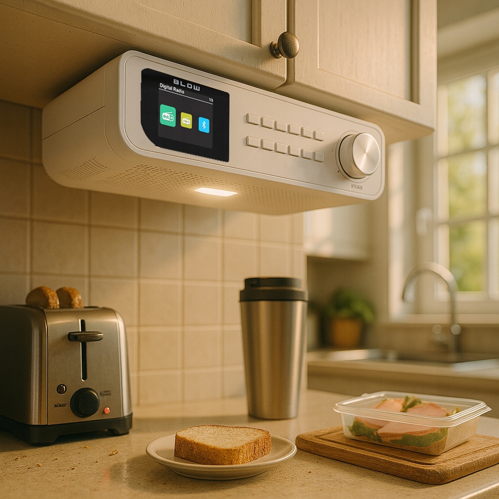 RADIO KUCHENNE PODSZAFKOWE PODWIESZANE FM/DAB+ BLUETOOTH ANTENA LATARKA LED Stan opakowania oryginalne