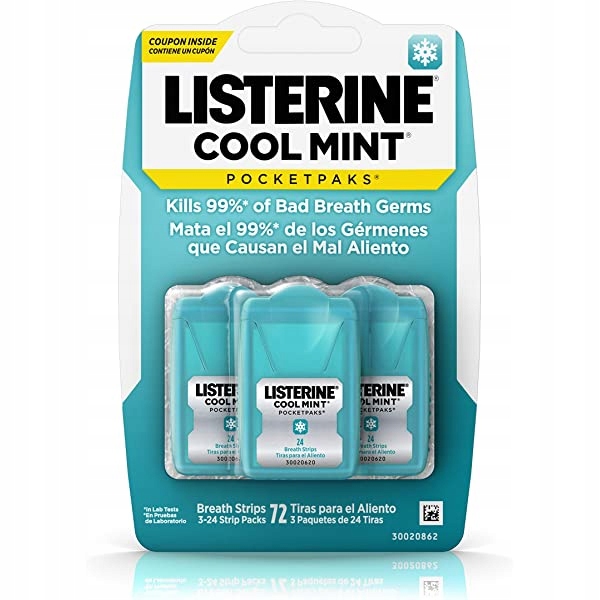 

Listerine Cool Mint Listki Odświeżające 72szt Usa