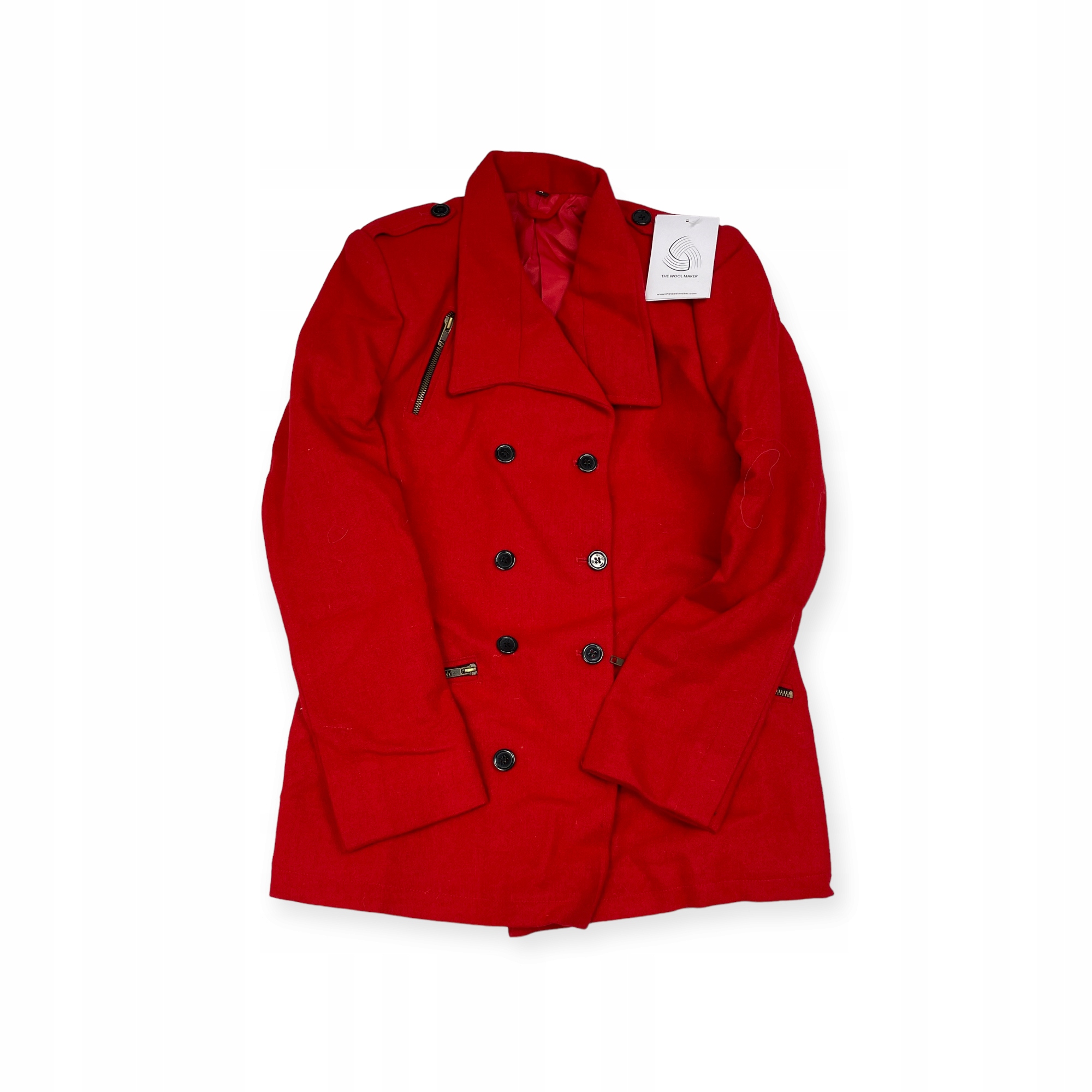 Dámský vlněný kabát červený The Wool Maker M