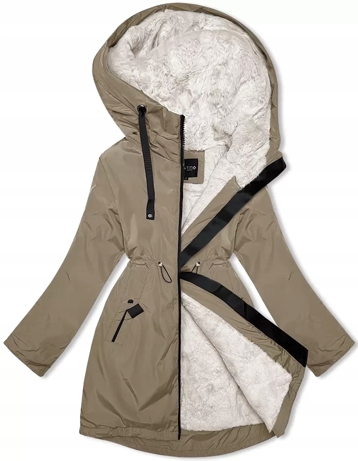 Zimní Bunda Kapuce H-2978 Camel XXL (44)
