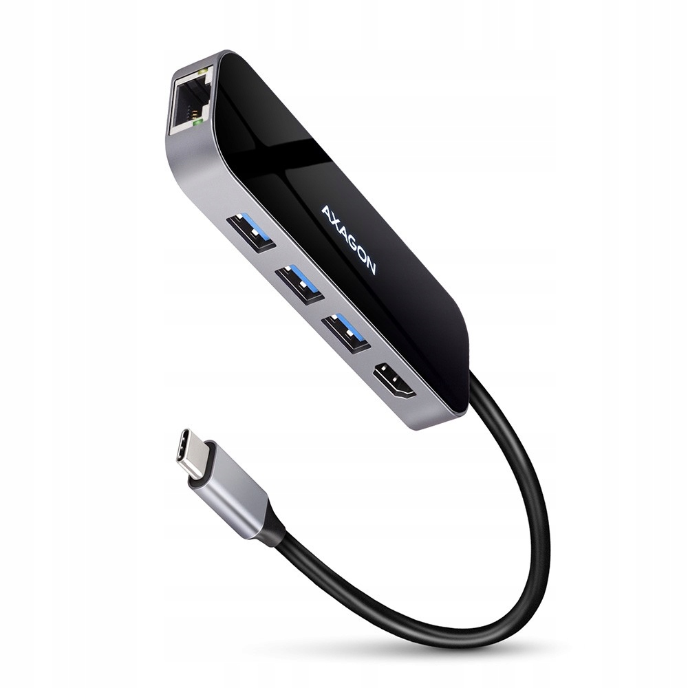 HMC-6GL Víceportový Usb hub 6v1, 5Gbps, 3x Usb-a, Hdmi 4K/30Hz, Glan, Pd,