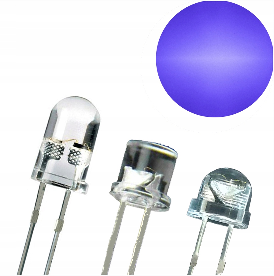 

x25 Diody Led 5mm Uv 410nm 3 rodzaje Dip