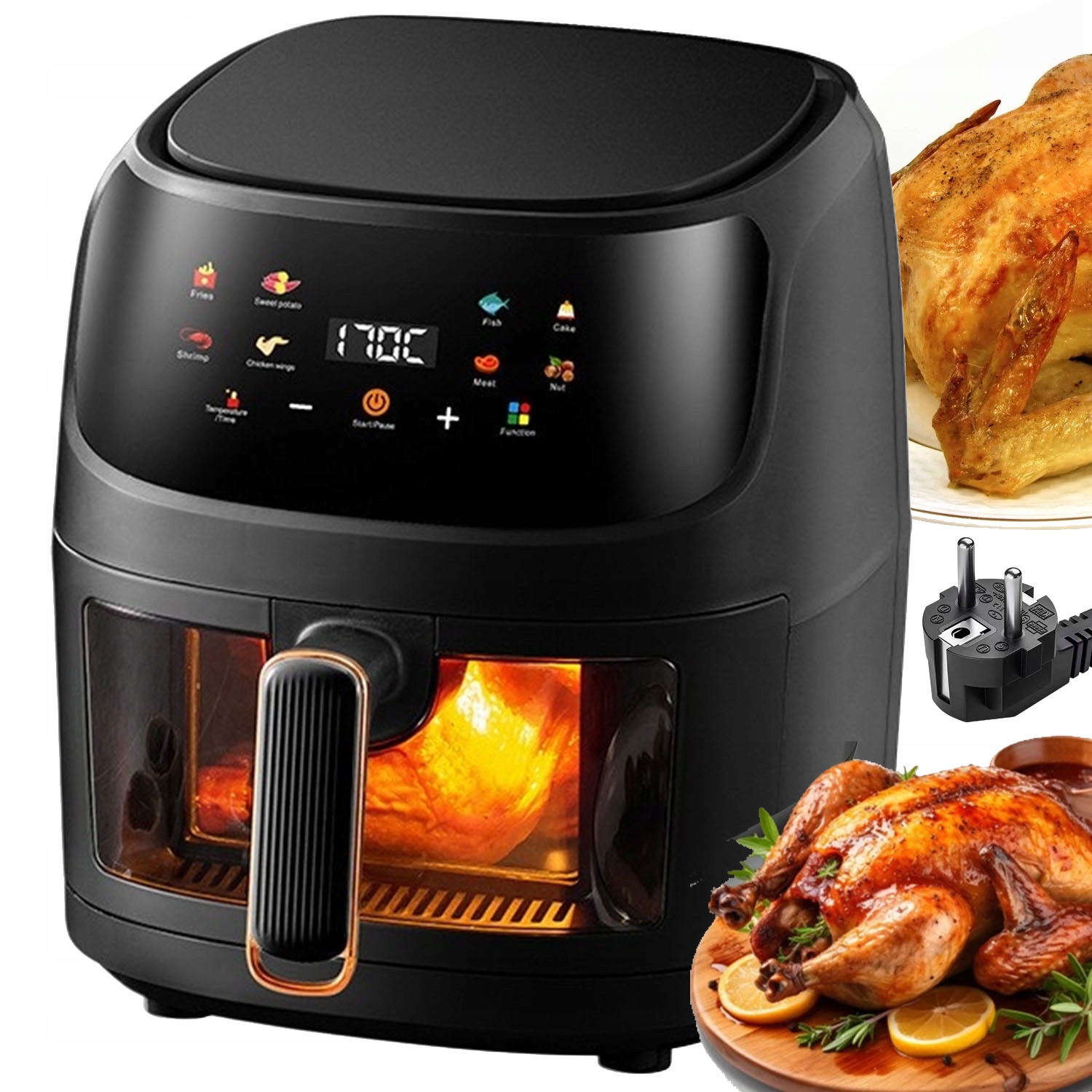 Frytkownica Beztłuszczowa Frytownica Piekarnik Air Frayer Duża 2400W 8L