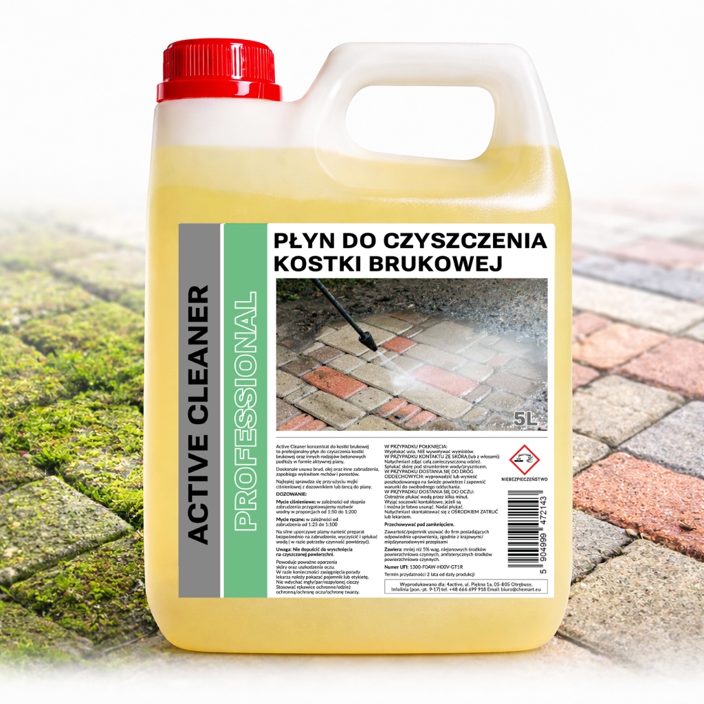 Levně Prostředek na čištění dlažebních kostek zelený nános mechu řasy 5L Active