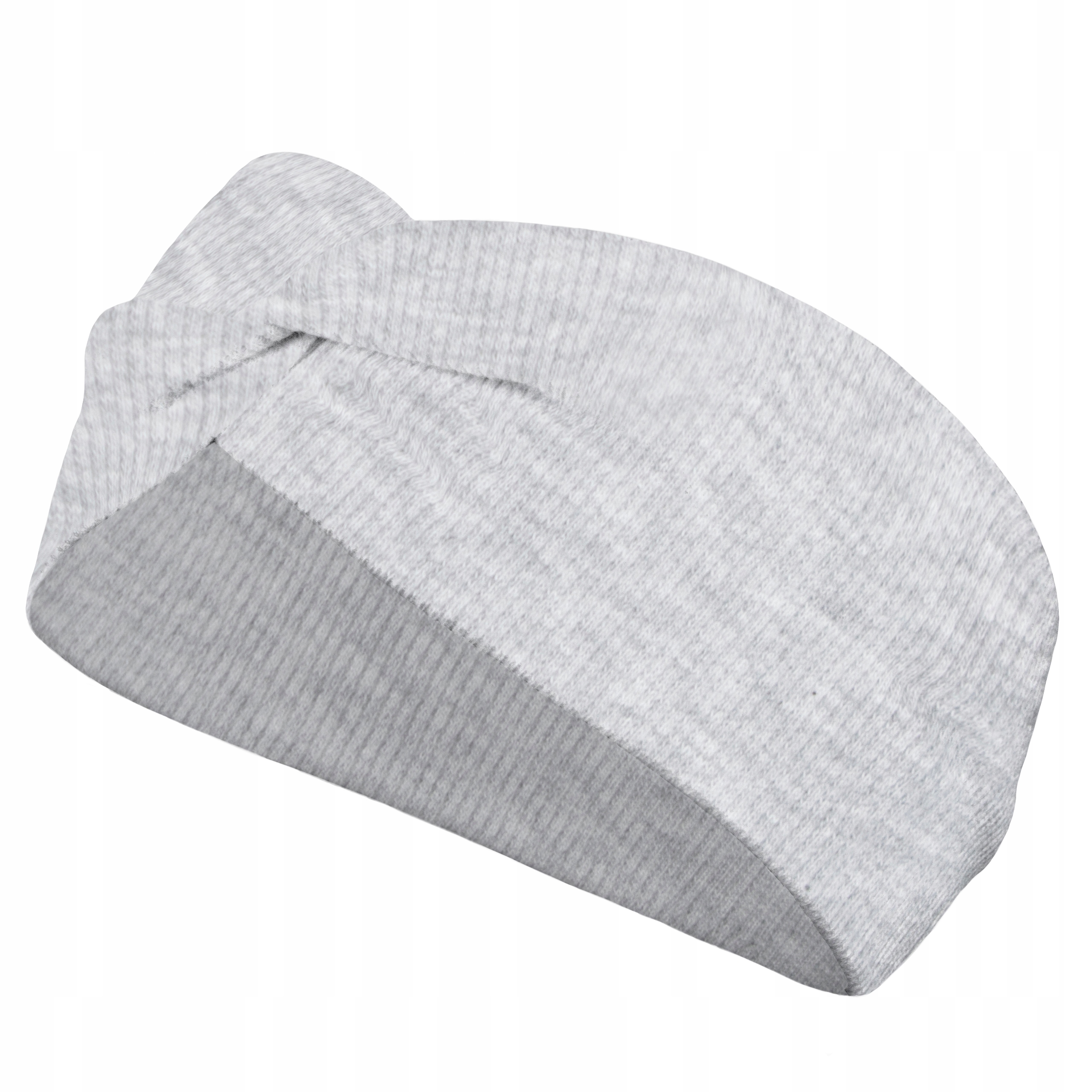 

Szeroka opaska z bawełny przeplatana 44-58cm szara