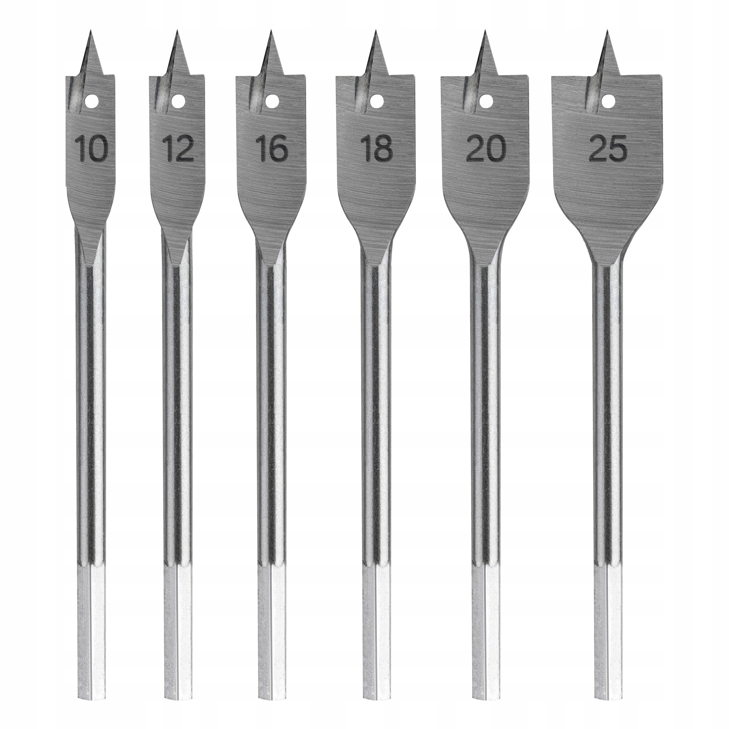 Zestaw wierteł piórkowych łopatkowych do drewna 6x Marka Vergionic