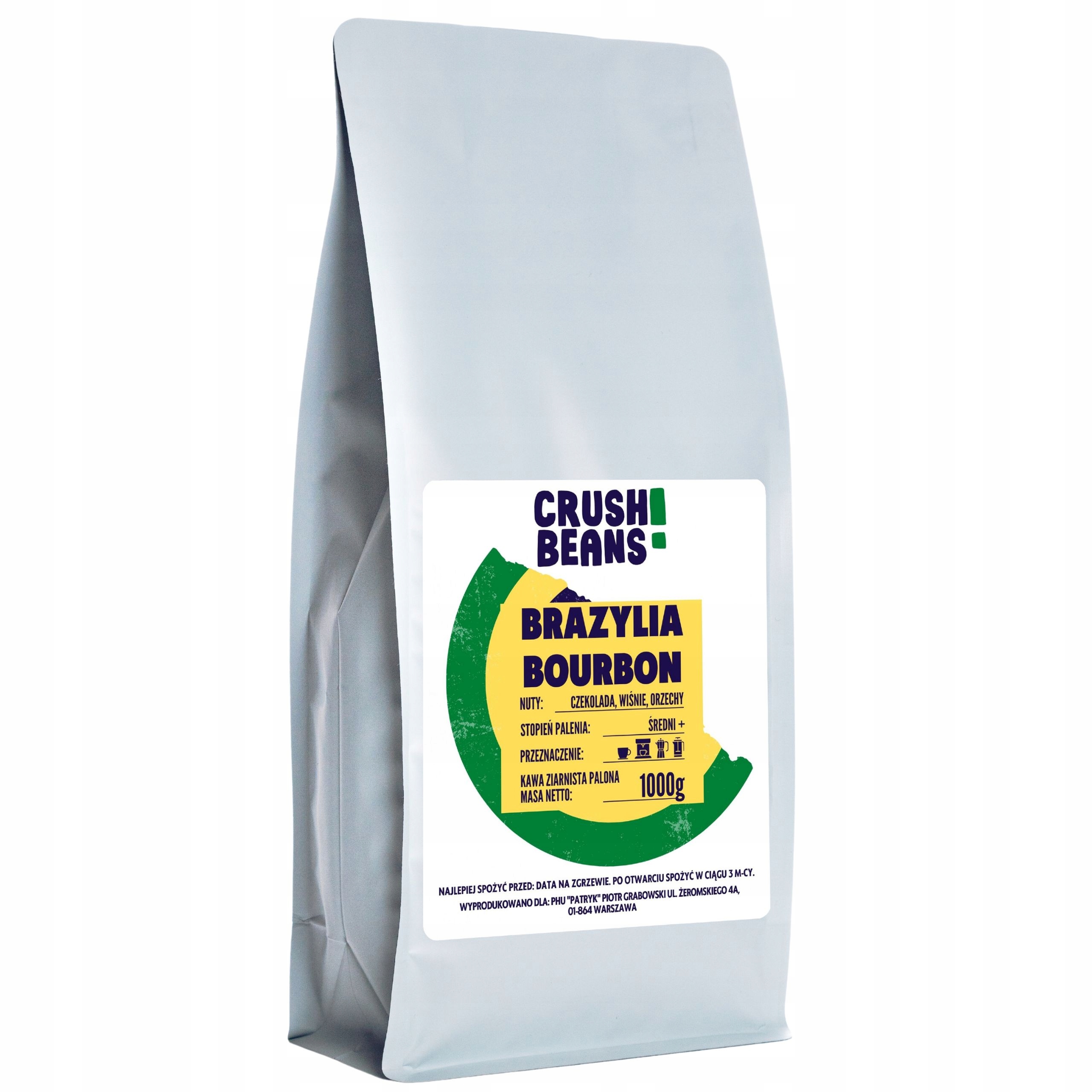 Levně Mletá káva 1 kg Brazílie Bourbon Crush Beans
