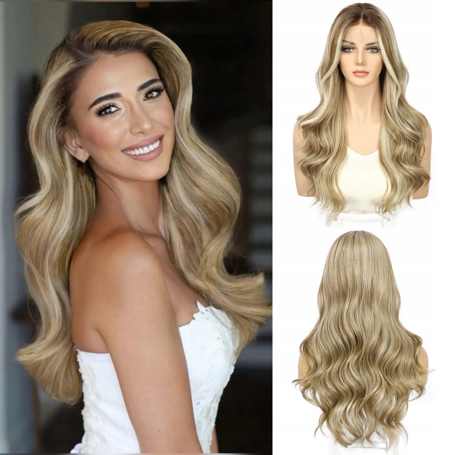 Paruka Sapphirewigs v blond barvě, krajka vpředu, 13 x 4 56 cm