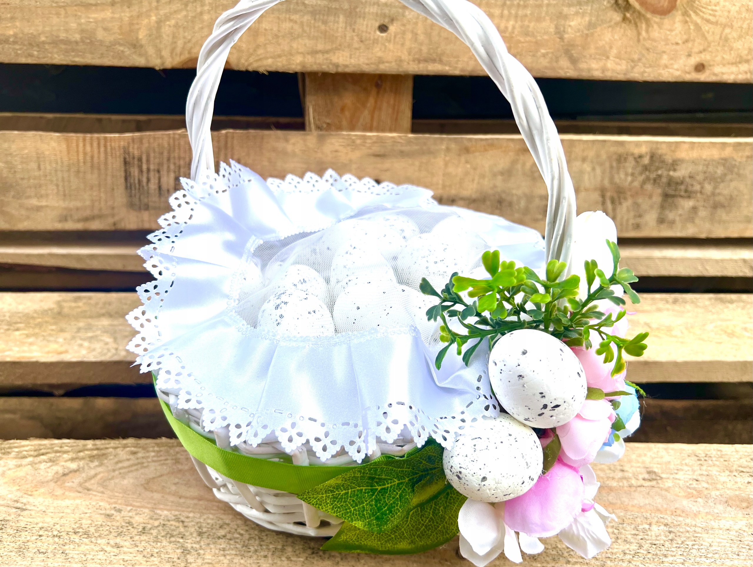 Koszyk z dekoracją na Święconkę + SERWETKA stroik Rodzaj koszyk