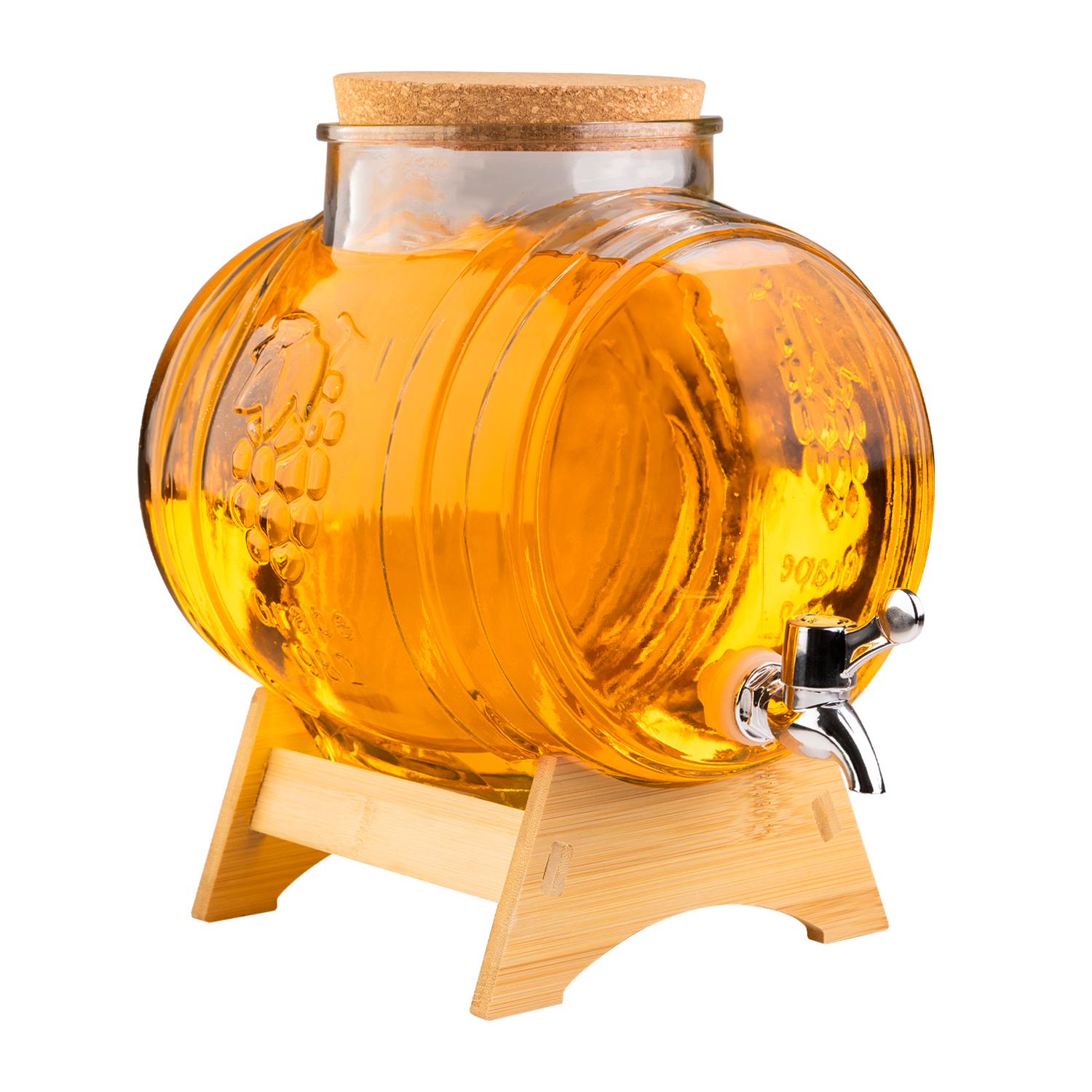 Skleněný sud s kohoutkem 5 l, sud antalek, karafa na whisky na vodu