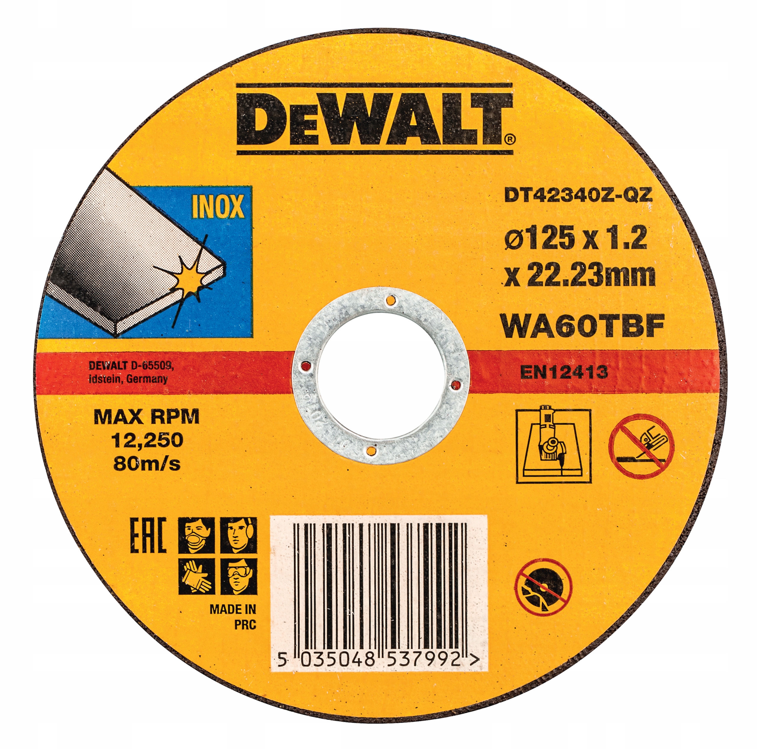 DEWALT TARCZA DO METALU INOX DT42340Z 125x1,2 MM