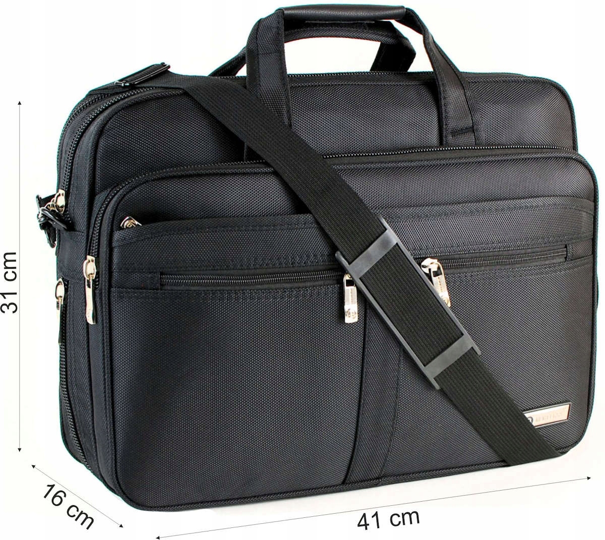 TORBA MĘSKA TECZKA NA LAPTOP BIZNESOWA A4 Kolor czarny