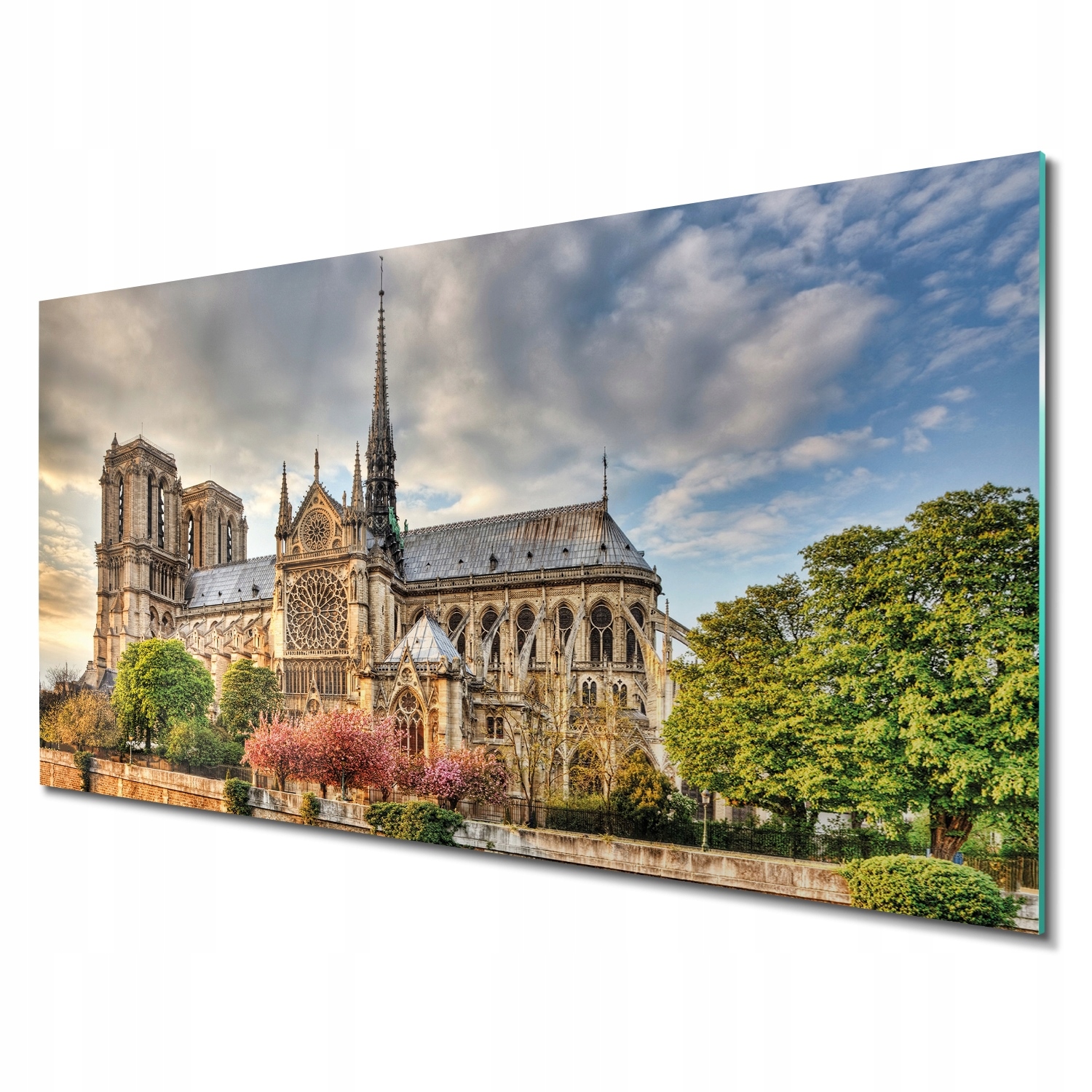 Foto na skle Katedrála rieka Paríž 140x70