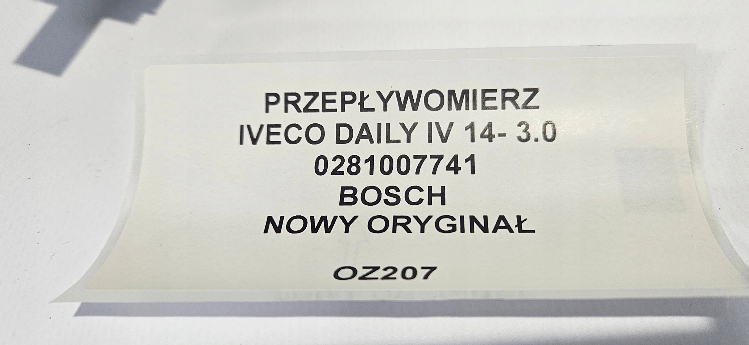 flow meter IVECO DAILY IV 14- 3.0 new original BOSCH 0281007741