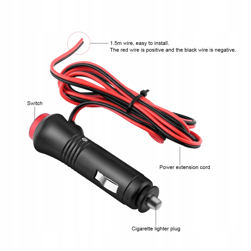 WTYCZKA WTYK DO ZAPALNICZKI 12V/24V 1.5M Jakość części (zgodnie z GVO) Z - zamiennik