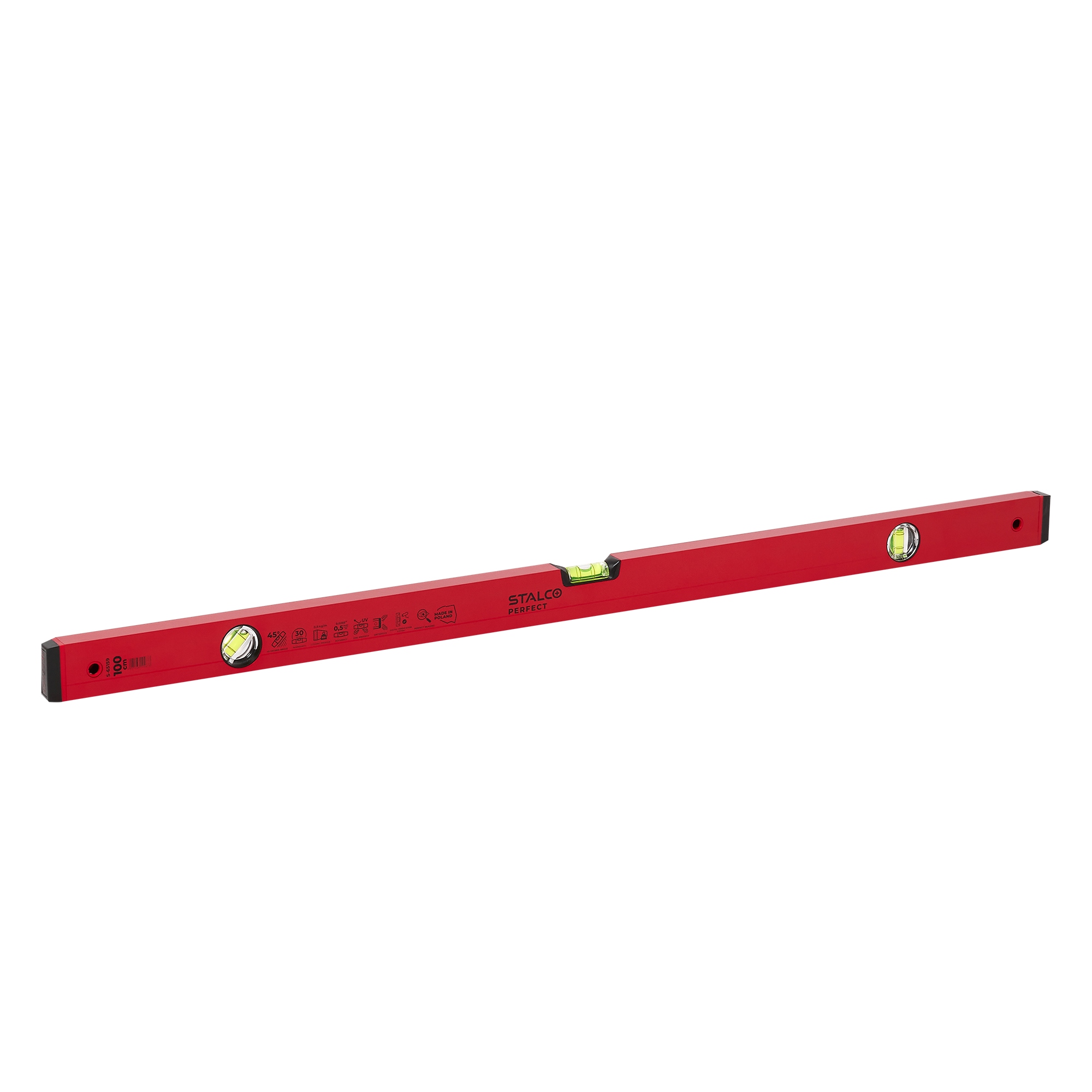 Hliníková vodováha 100 cm 45° červená Stalco Perfect S-65159
