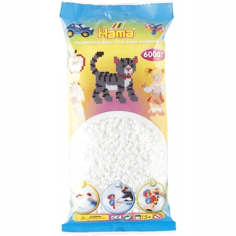 

205-01 Koraliki Hama MIDI 6000 Białe